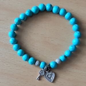 Turquoise Beaded Bracelet with Charms